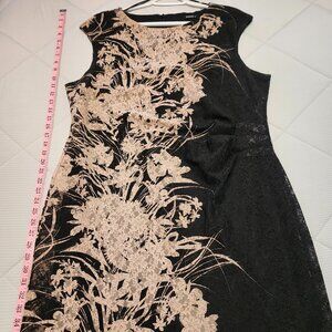 Beautiful Black dress with Cream Floral Print